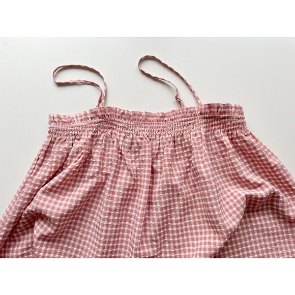 BB DAKOTA Lust For Life Pink Rose Blush Gingham Seersucker Shift Dress, Size M - Picture 9 of 13